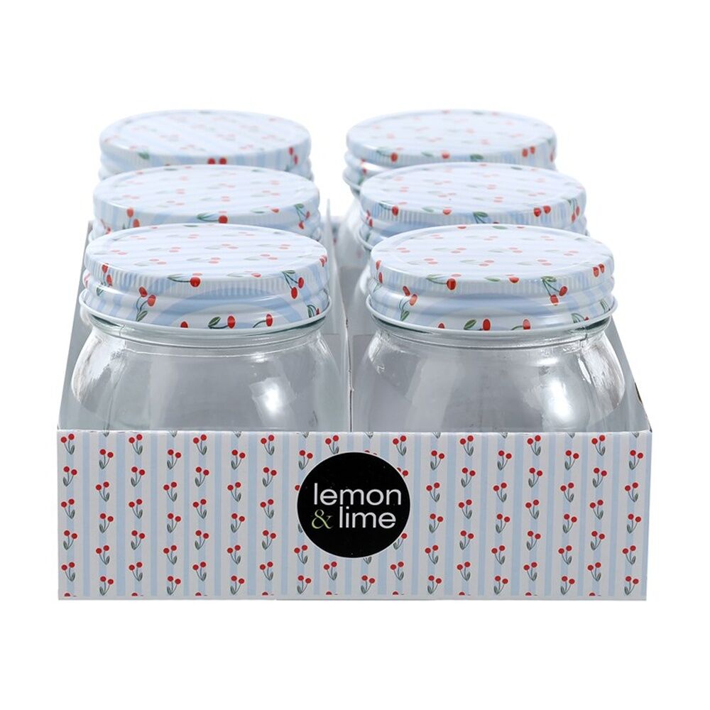 Lemon and Lime Roma Cherry Stripe Deco Conserve Jar 300ml Food Safe (6 Pieces) — image 4