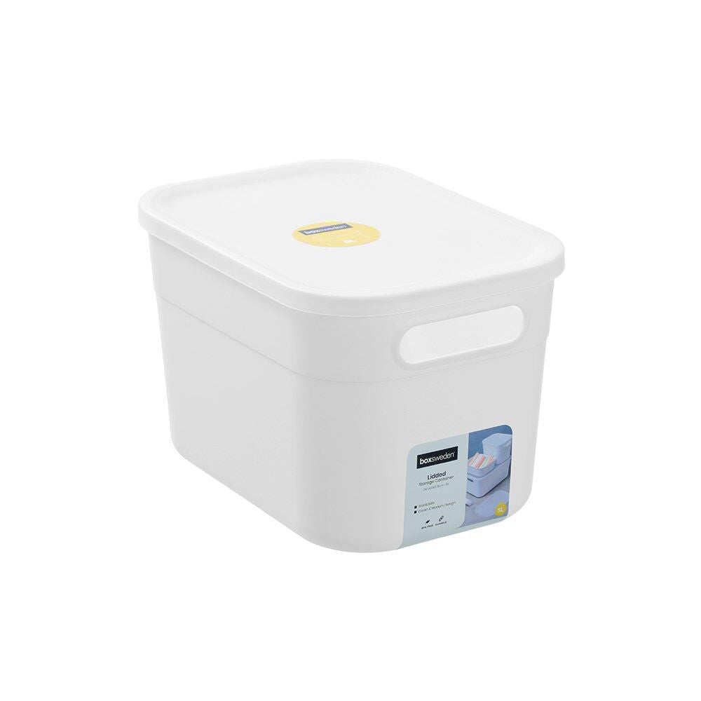 Boxsweden Stackable Durable Storage Container with Lid 24.5cm 5L (6 Pack) — image 2