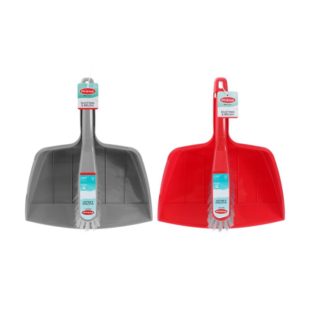 Boxsweden Prime Dustpan & Brush Comfort Grip Handle for Cleaning Assorted (6 Pack) — image 3