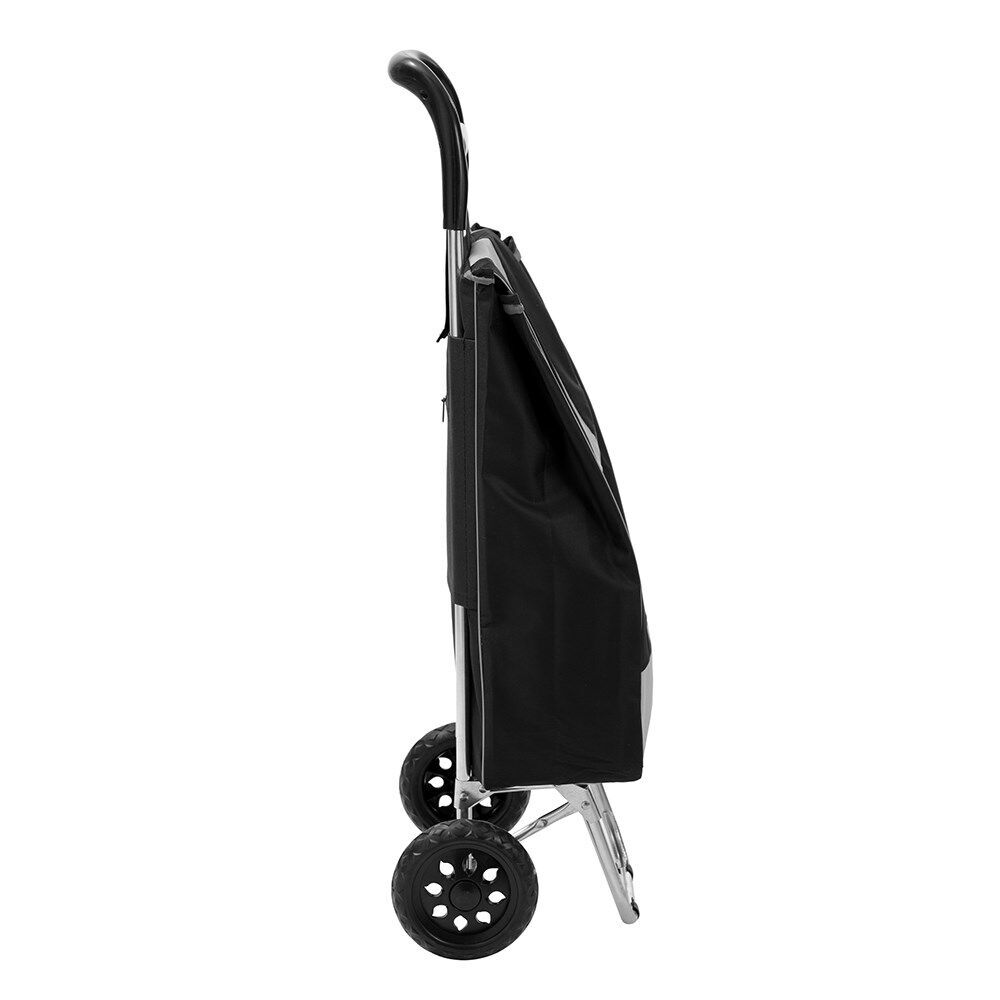 Boxsweden Black and Silver Portable Grocery Shopping Trolley with Wheels — image 2