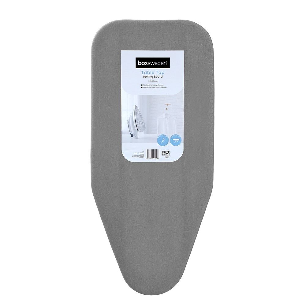 Boxsweden 70x30cm Grey Table Top Ironing Board w/ Foldable Legs