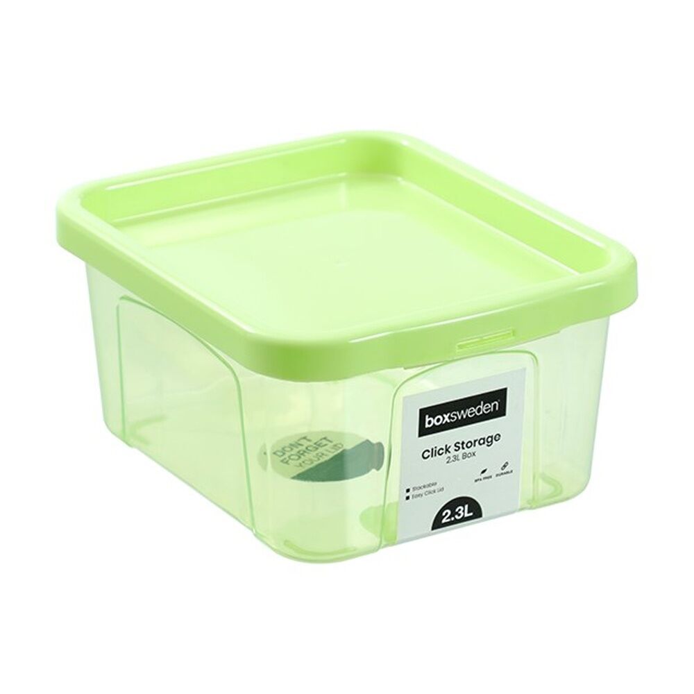 Boxsweden Click Storage Box Home Organisation Secure Lock Lid Assorted — 2.3l