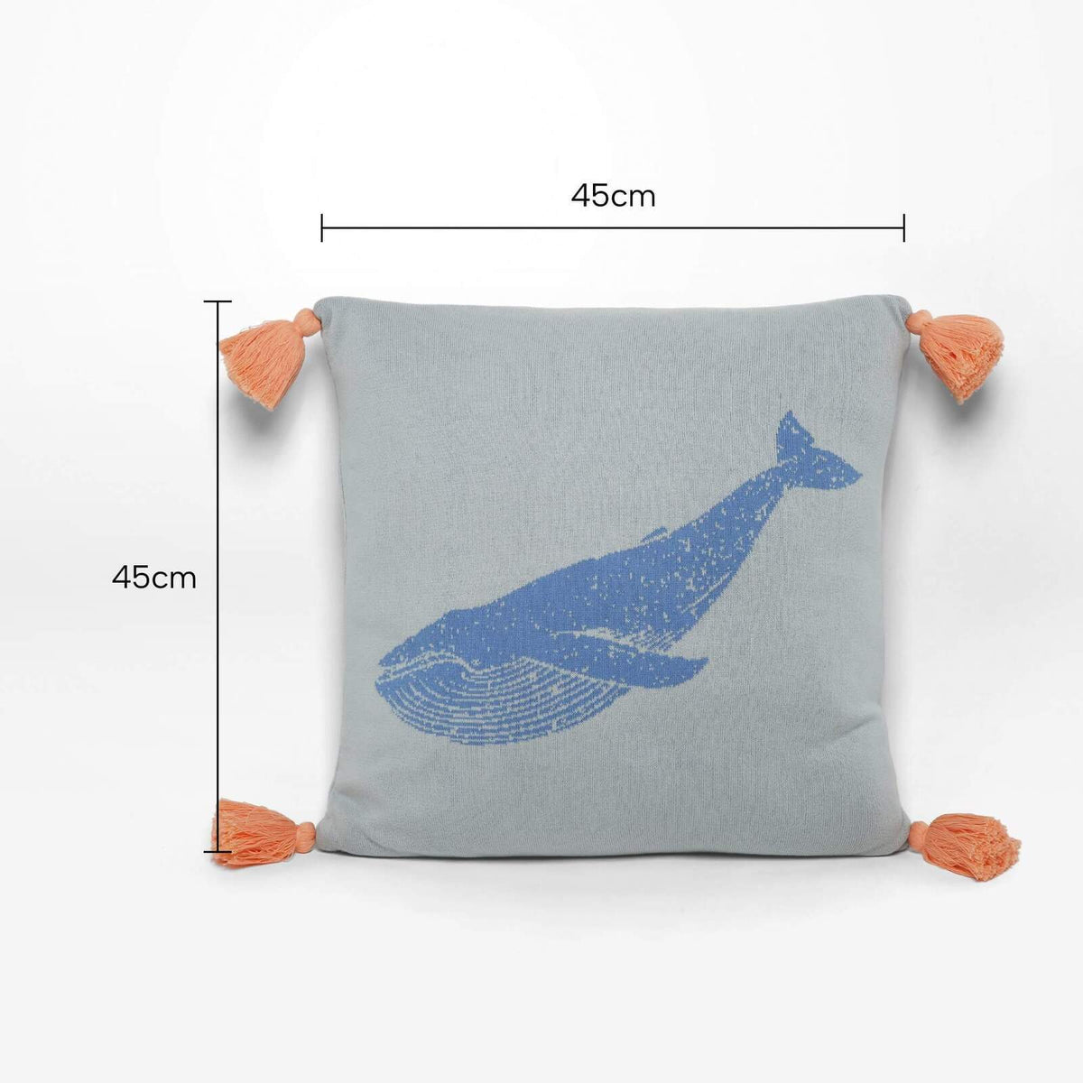 Rayell Kids/Childrens Whale Shaped Sky Blue Lounge/Bed Cushion Decor 45x45cm — image 2