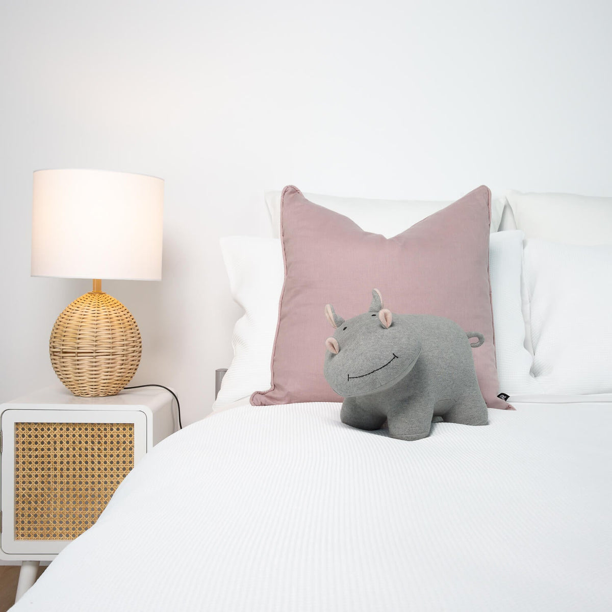 Rayell Kids/Childrens Hippo Shaped Lounge/Bed Cushion Pillow Decor Grey 32x17cm — image 4