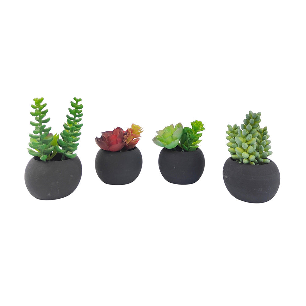 Urban 11cm Mini Potted Succulents Set Artificial Plant Indoor Decor Green (12 Pieces)