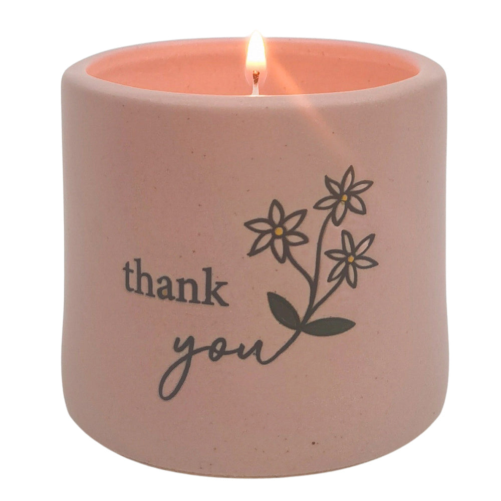 Urban Thank you Candle Pink 7cm Gift Keepsake Present Ceramic Home Decor