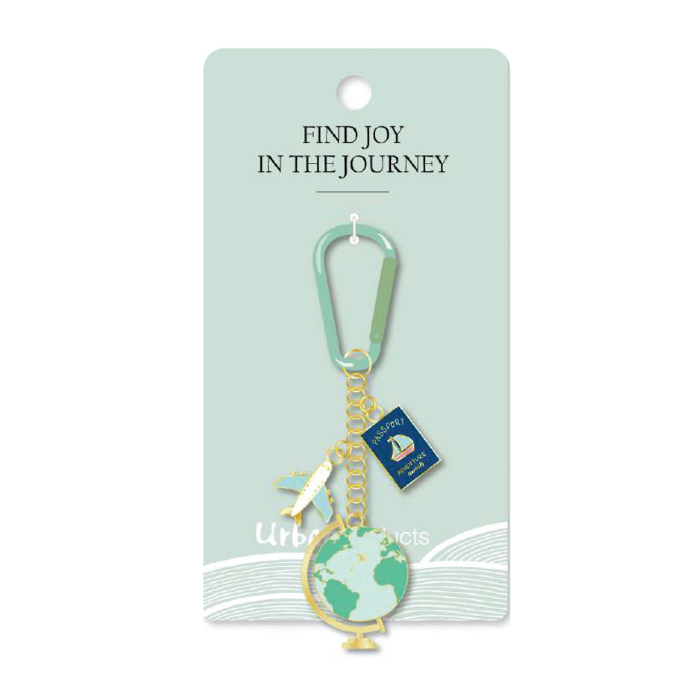 Urban Products Travel w/ Carabiner Decorative Keyring Accessory Green/Blue 12cm