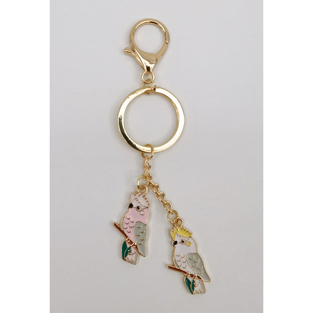 Urban Australiana Birds Keyring Display Decorative Keepsake White Pink — image 2