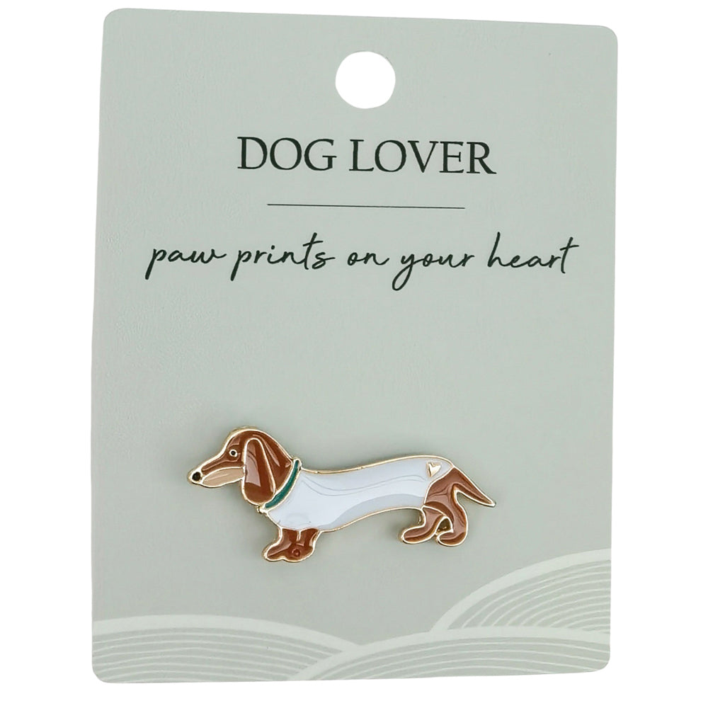 Urban Sausage Dog Memento Pin Brown 2cm Display Decorative Keepsake Decor