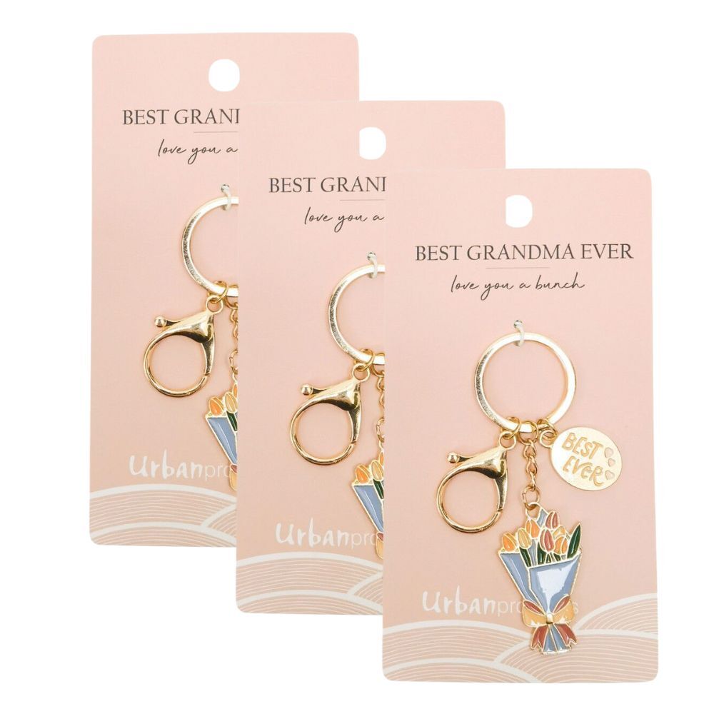 Urban Best Grandma Keyring Hanging Keychain Bag/Pouch Accessory Blue 12cm (3 Pack)