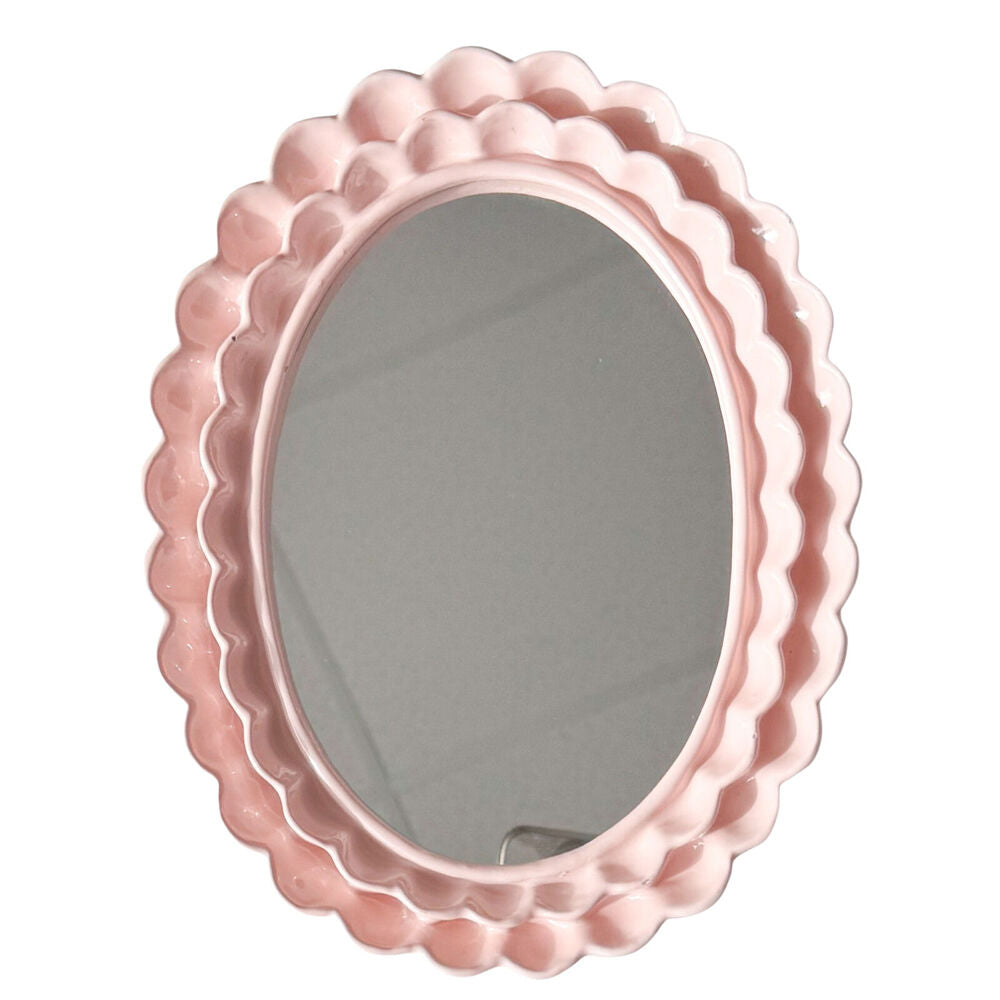 Urban 22x18cm Resin/Wood Lotti Petal Oval Mirror Frame 5x7in — Pink