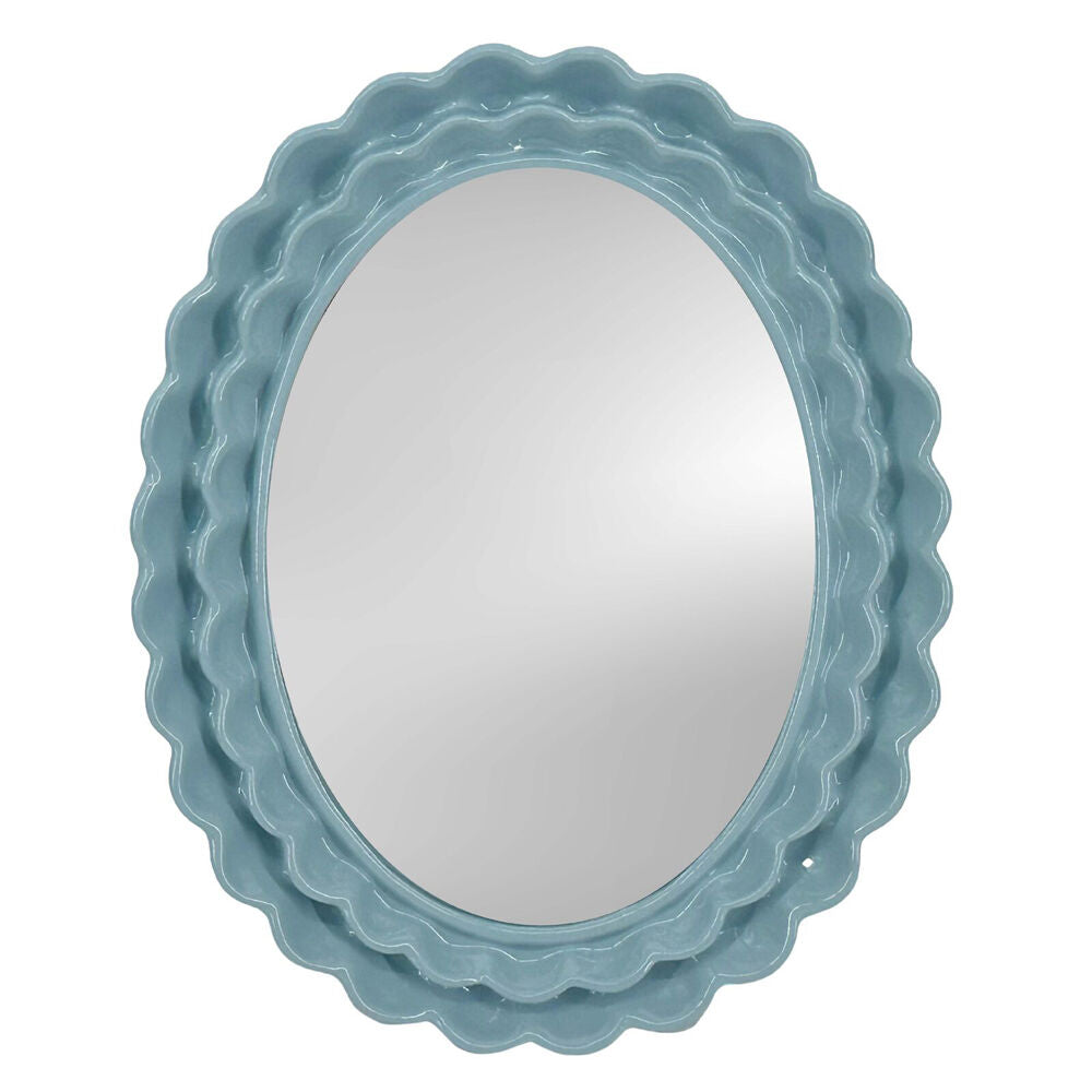 Urban 22x18cm Resin/Wood Lotti Petal Oval Mirror Frame 5x7in — Blue
