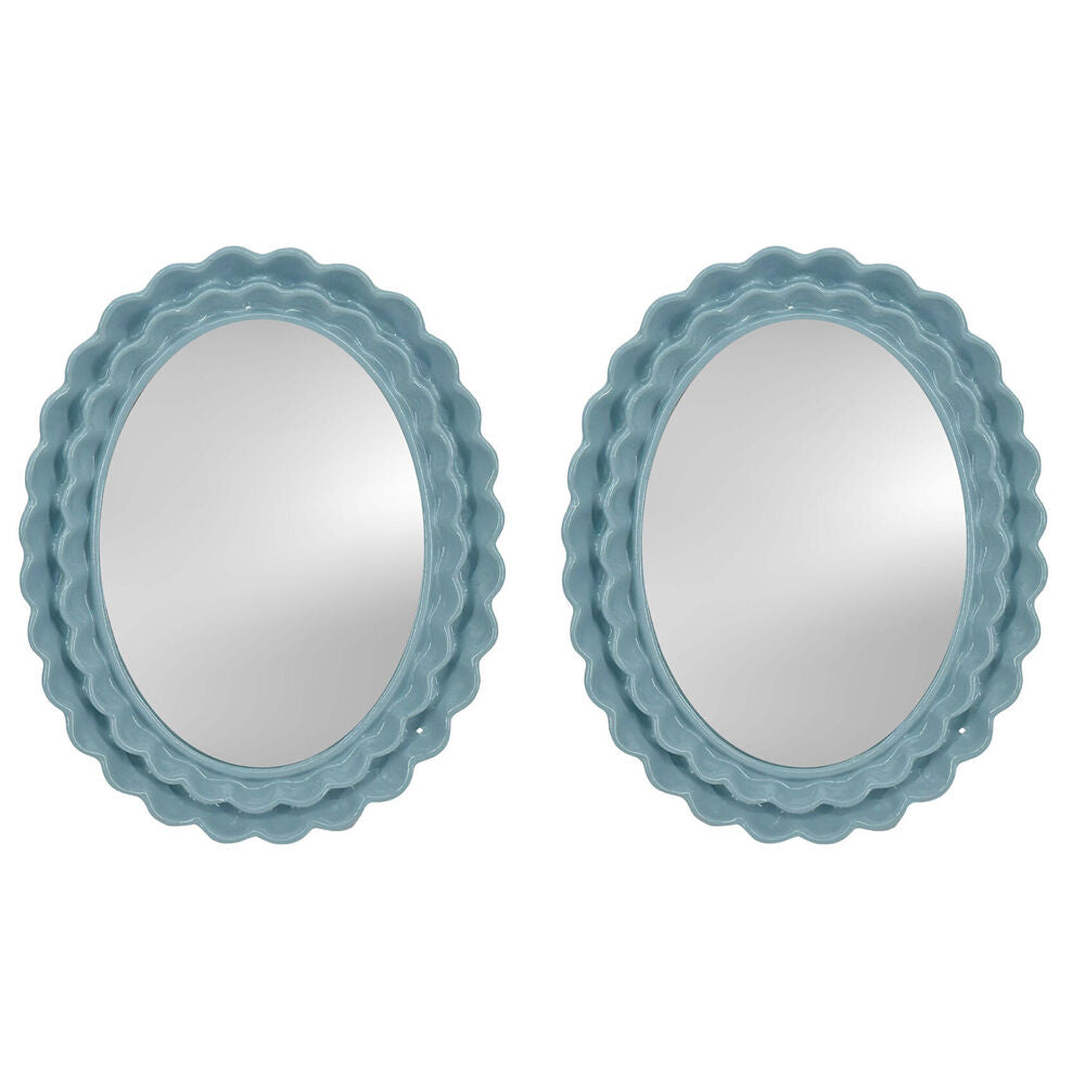 Urban Resin/Wood Lotti Petal Oval Mirror Frame 5x7in 22x18cm Blue (2 Pack)