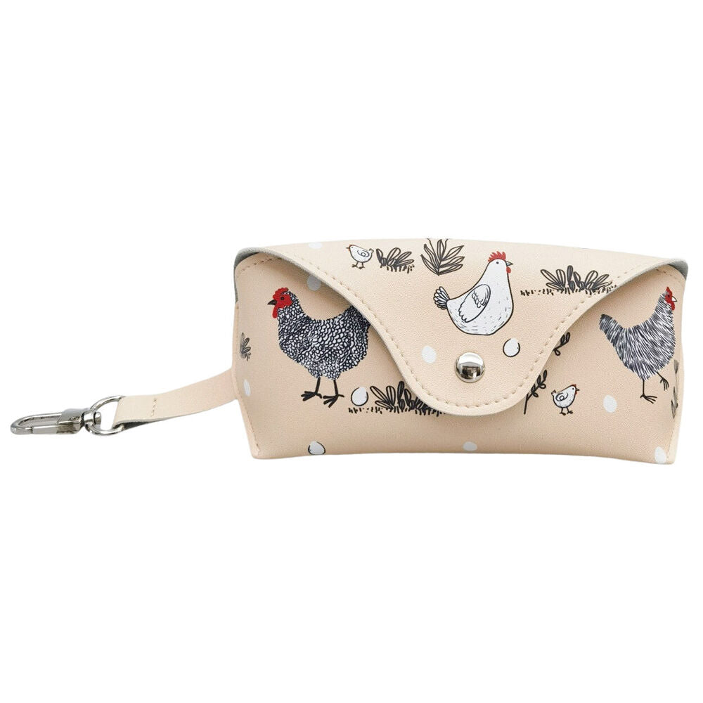 Urban 6x16cm Beige Leather Chicken Glasses Soft Storage Case