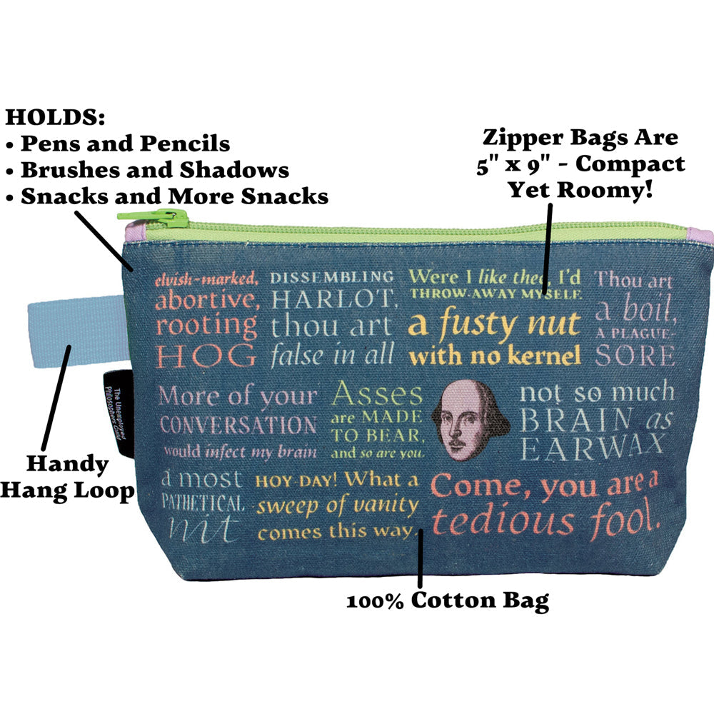 Unemployed Philosophers Guild 23cm Shakespearean Insults Bag Personal Organiser — image 2