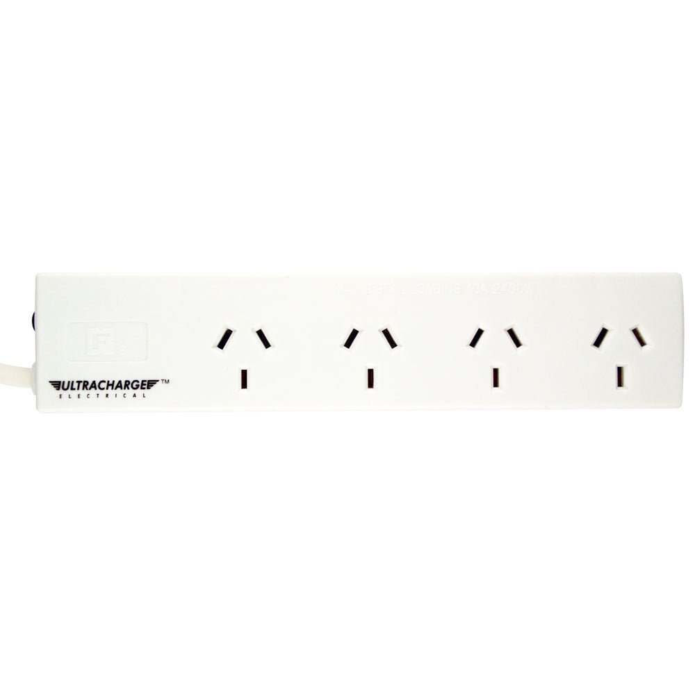 Ultracharge Power Board 4 Way Socket Slot 250V 10Amp Wall Mount Powerboard White