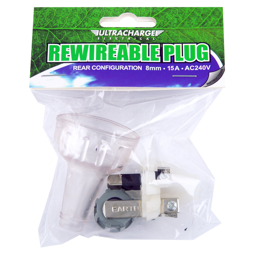 Ultracharge Electrical 15A Rewireable 3-Pin Plug 240V Rear Entry Configuration — image 2