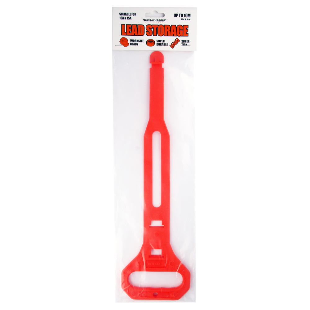 Ultracharge Extension Lead 3/5/7/10m Cable Tidy Storage Organiser Holder Red