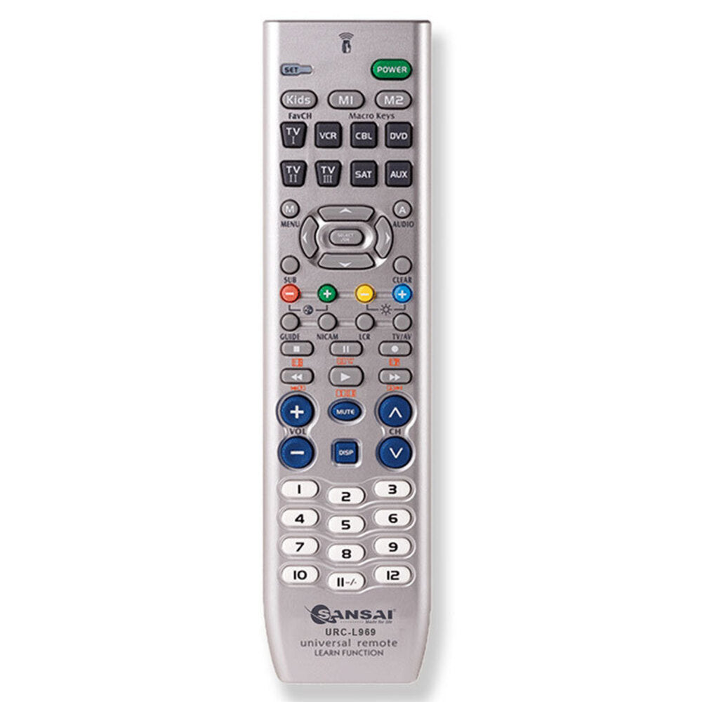 Sansai 8 in 1 Universal Remote Controller w/ Learning/Memory Function for Tv/dvr