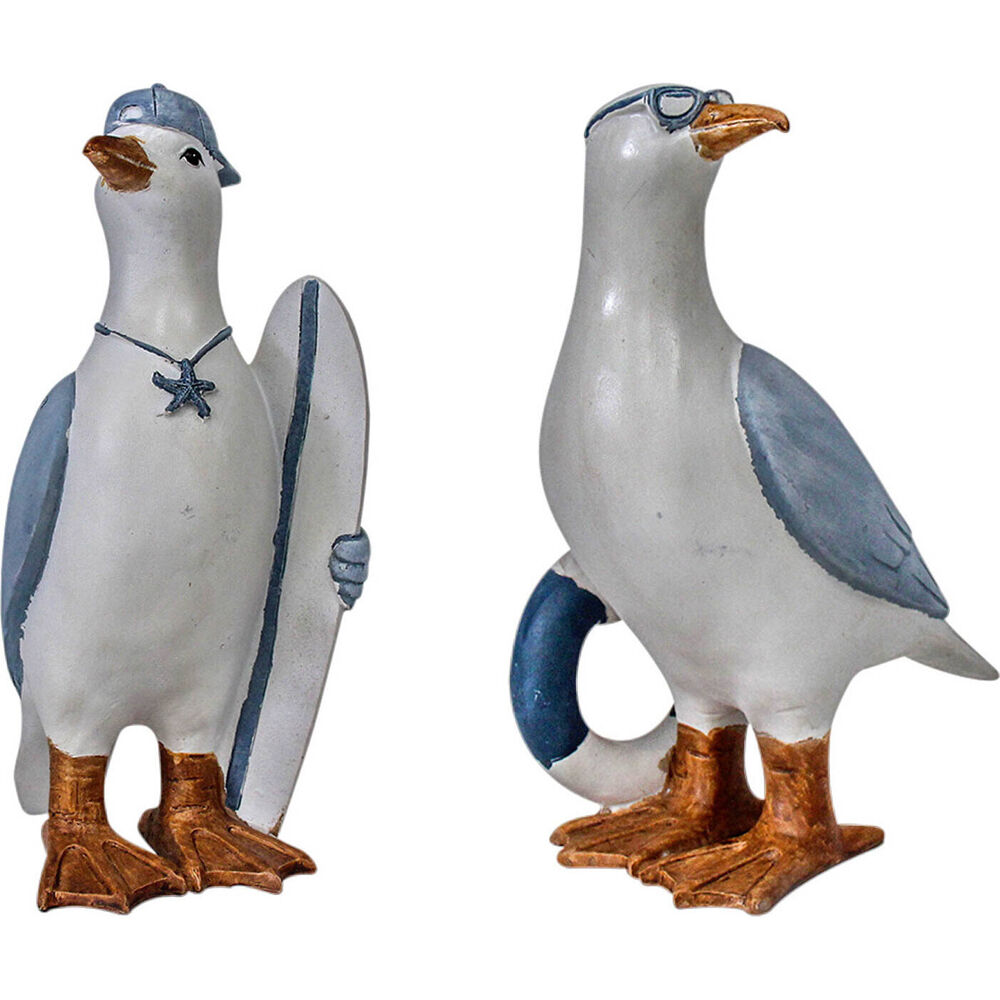 LVD Seagulls Resin Figurine Home/Lounge Ornament Sculpture Decor Set (2 Pieces)