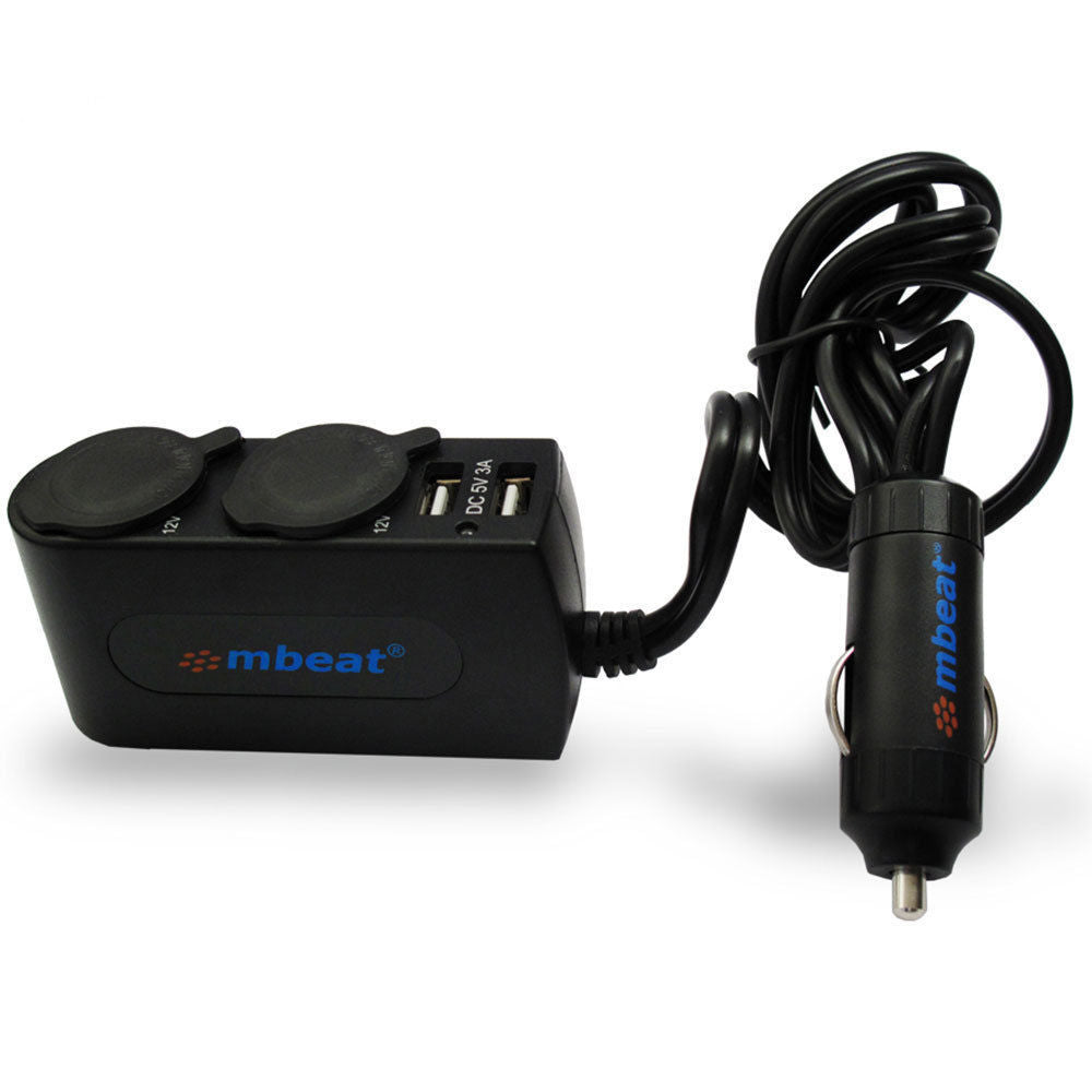Mbeat Dual Port USB/Cigarette Lighter Car Charger Splitter/Extension Cord 3A/15W — image 2