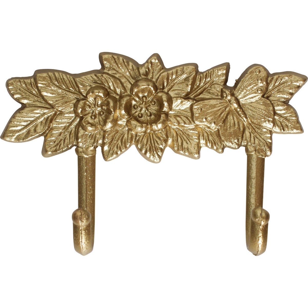 LVD Hooks Fleur Metal 20cm Wall Hanging Decor Keys/Coat Hanger/Holder Organiser Gold