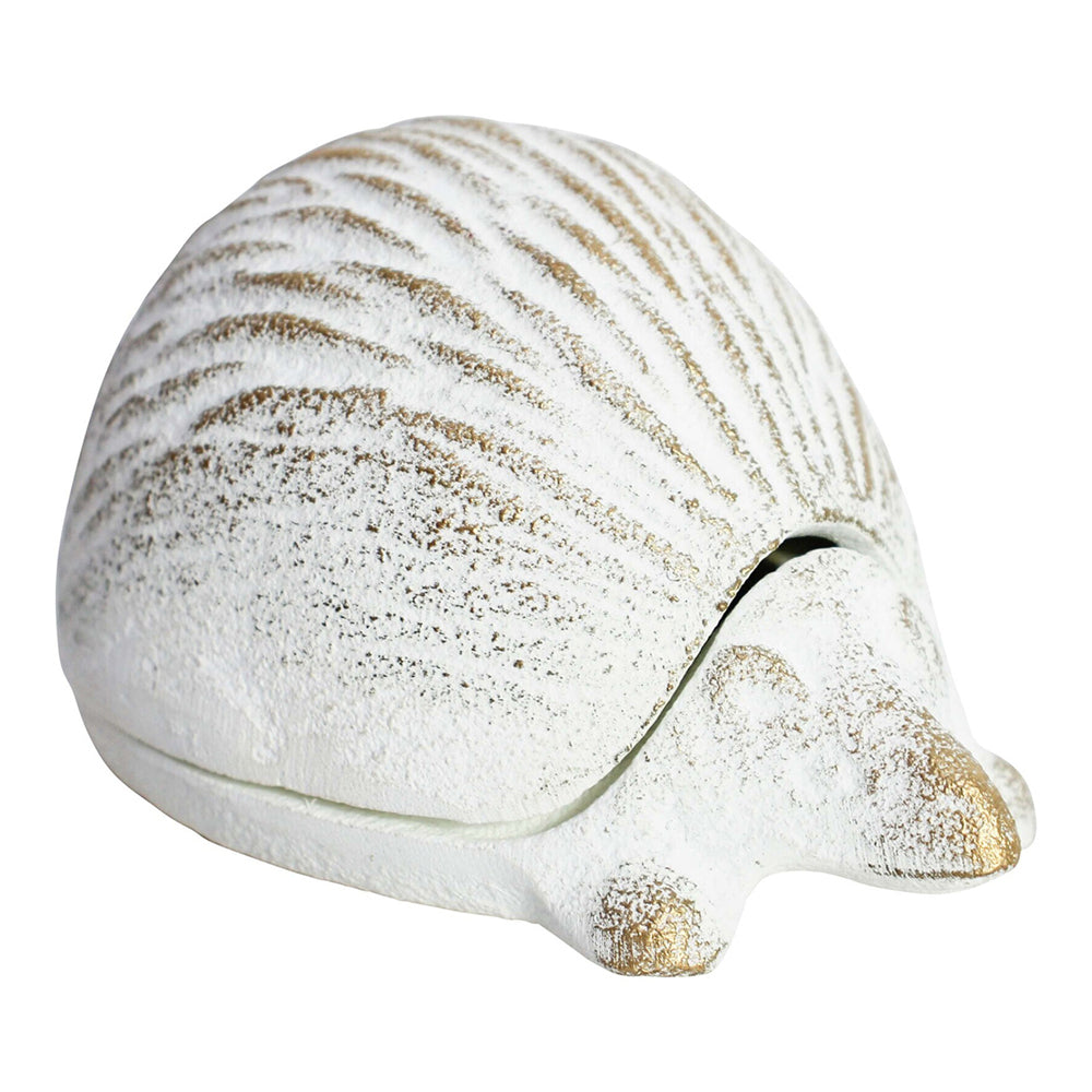 LVD Metal 12cm Hedgehog Key Hide Garden Secret Hiding Sculpture Ornament White (2 Pack) — image 2