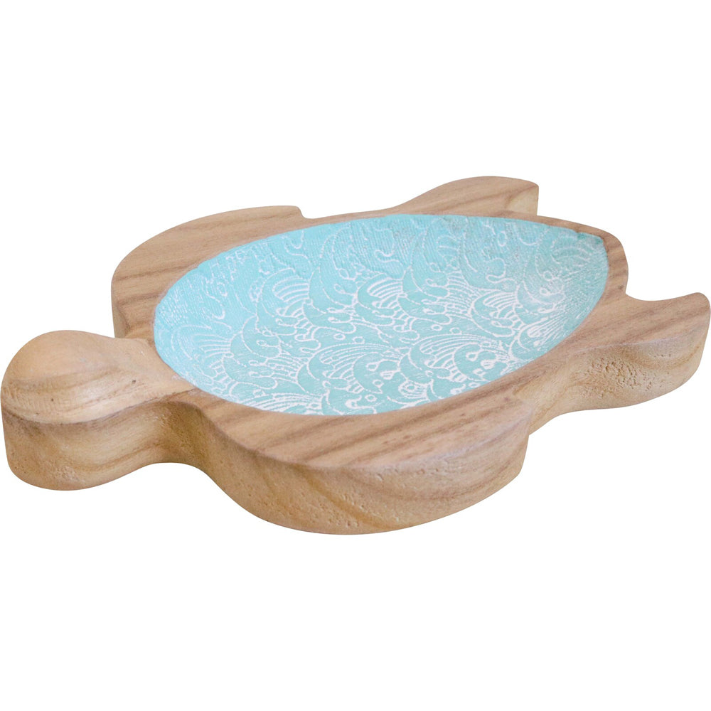 LVD Wooden Decorative Turtle Bowl Home/Office/Room Decor 16.5x24cm Natural