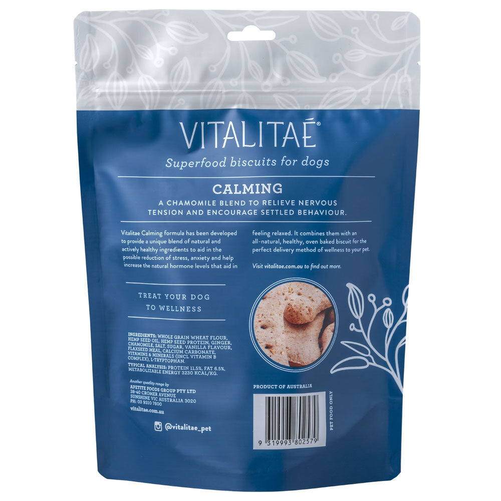 Vitalitae Dog 350g Biscuits Calming w/ Hemp Oil/Protein Pet Food Healthy Treats — image 2