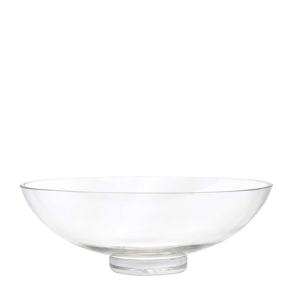 Belle Jia Glass Fruit Bowl Container Tabletop Home Decor Small Round 28cm Clear