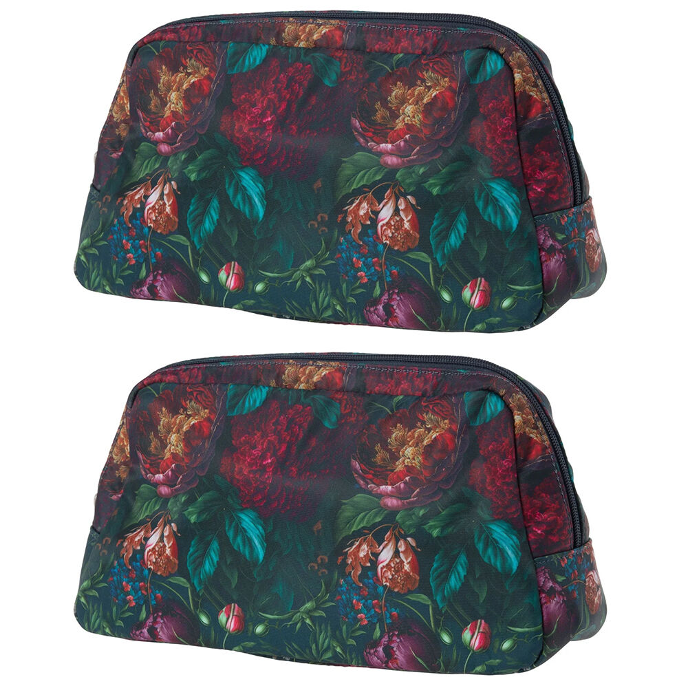 Bramble Bay Vintage Floriade Bouquet Wash Cosmetic Bag Travel (2 Pack)
