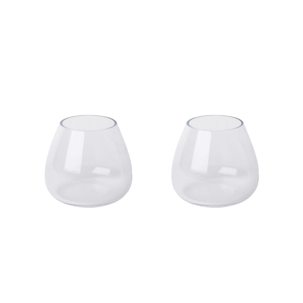 E Style Allira Vase Home Tabletop Indoor Decorative Display 15x15cm Clear (2 Pack)