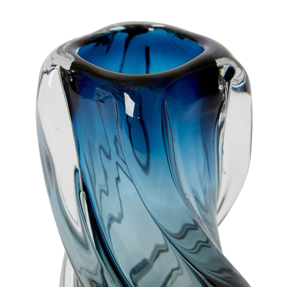 E Style Sharik Glass Flower Vase Centerpiece Indoor Home Decor 20cm Blue — image 2