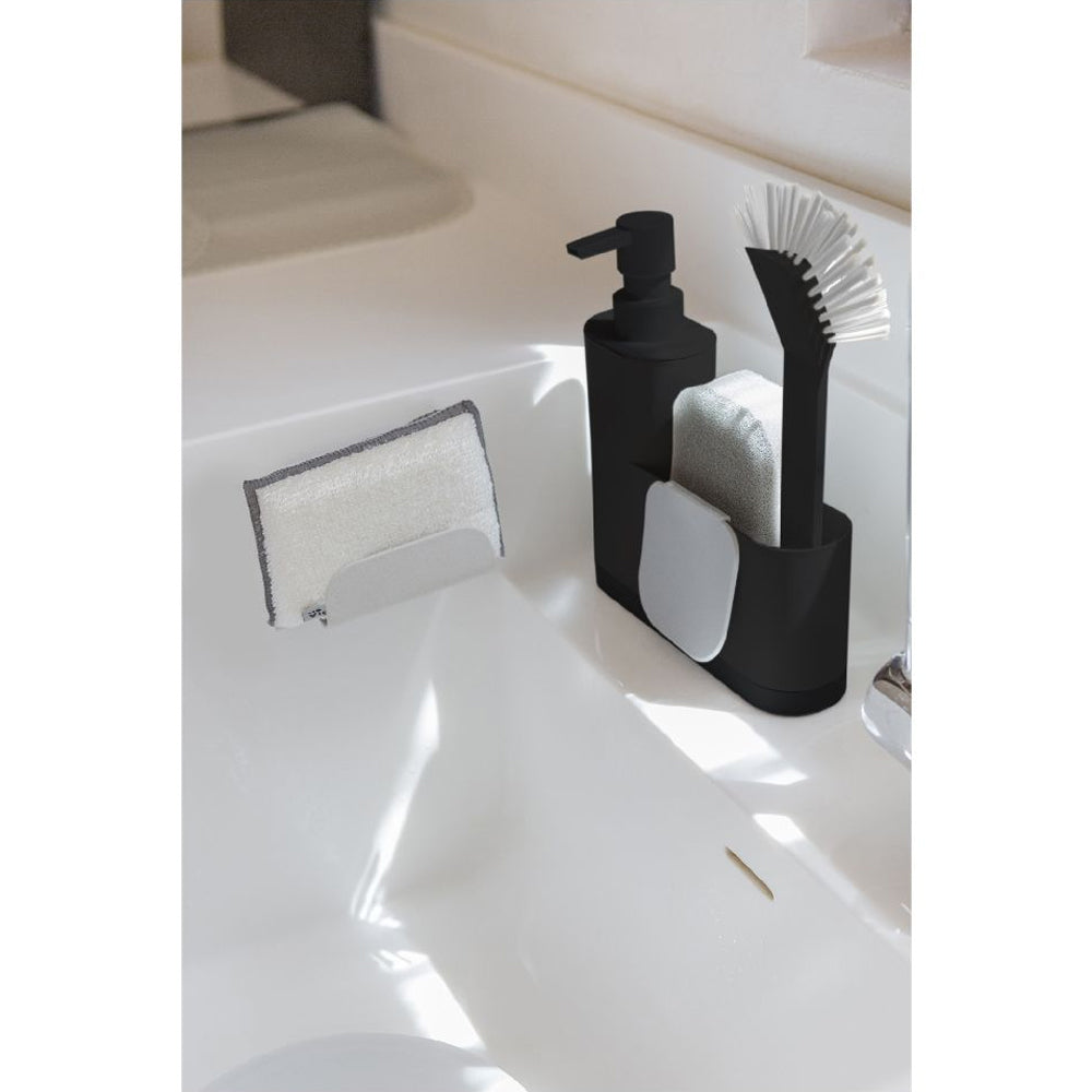 Vigar Rengo Monobloc Sink Caddy/Dish Brush/Sponge w/ Dispenser Set Black (4 Pieces) — image 4