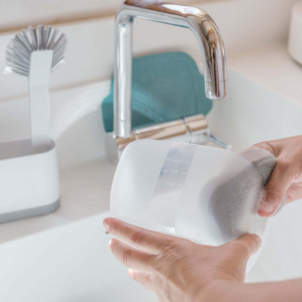 Vigar Rengo Monobloc Sink Caddy/Dish Brush/Sponge Kitchen Cleaning Set White (3 Pieces) — image 5