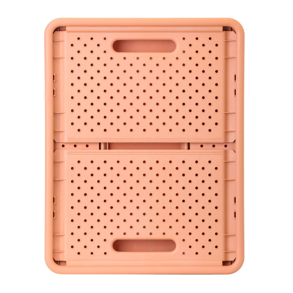 Vigar Compact 32L Plastic Foldable Crate Home Basket Storage Organiser Orange — image 4