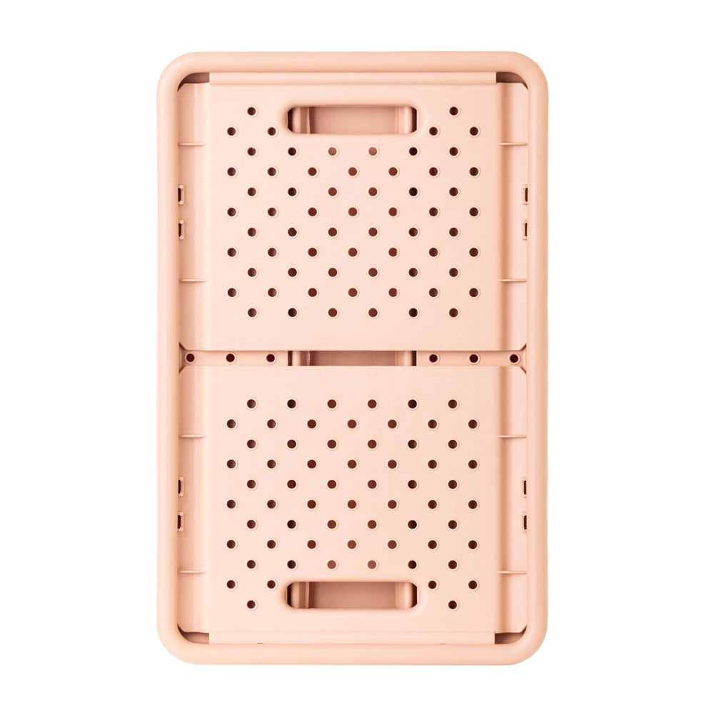 Vigar Compact 11.3L Plastic Foldable Crate Home Office Storage Basket Peach Pink — image 4