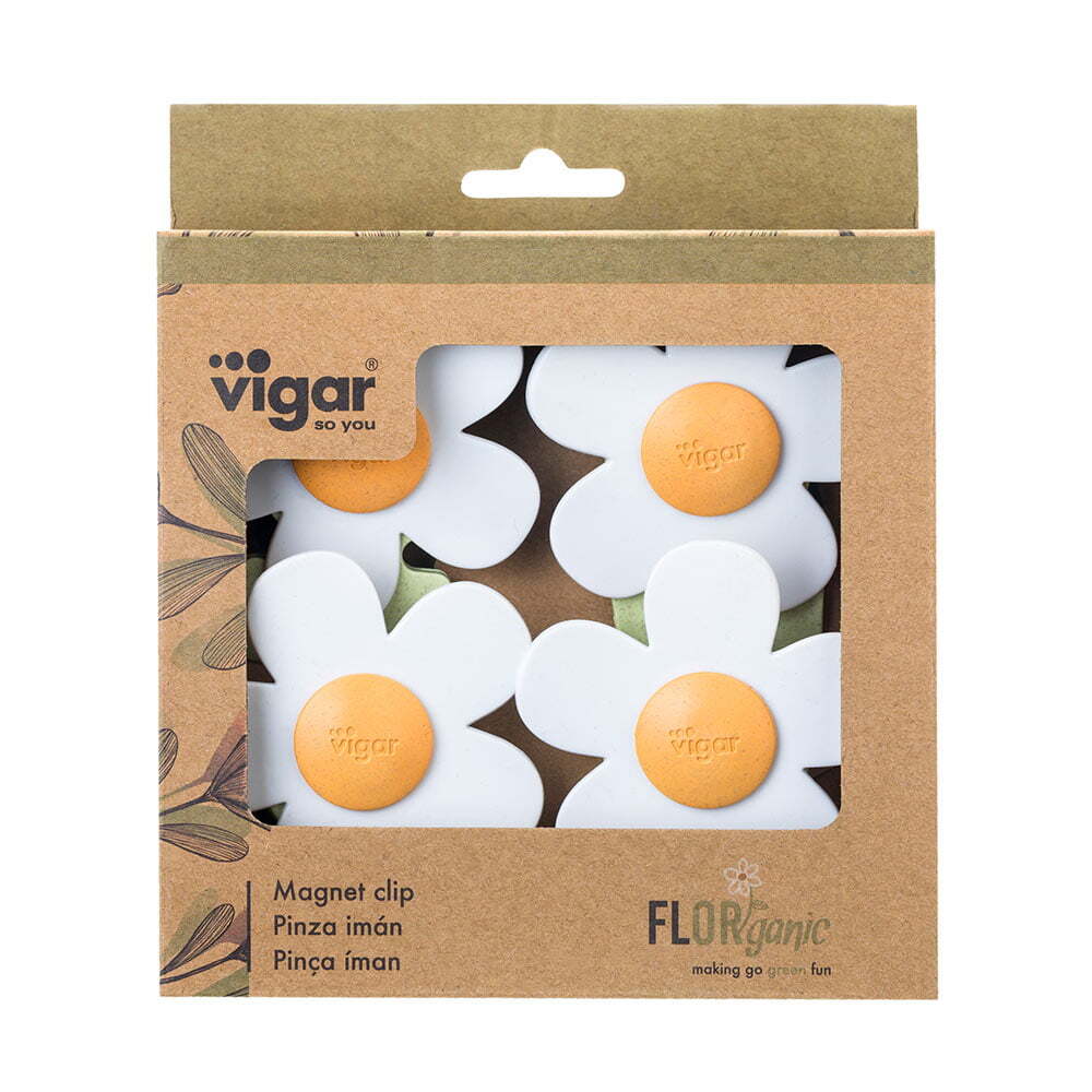 Vigar Florganic Fridge Magnet Clip Home Document Kitchen Organiser Holder (4 Pieces) — image 5
