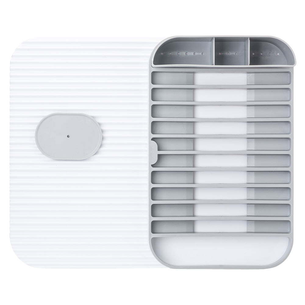 Vigar Rengo Dish Drying Rack & Cutlery Bucket Drainer Set Storage White/Grey — image 2