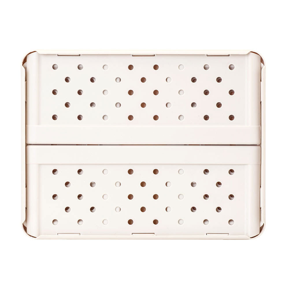 Vigar Compact 3.3L Plastic Foldable Crate Home Basket Storage Tray Sand White — image 4