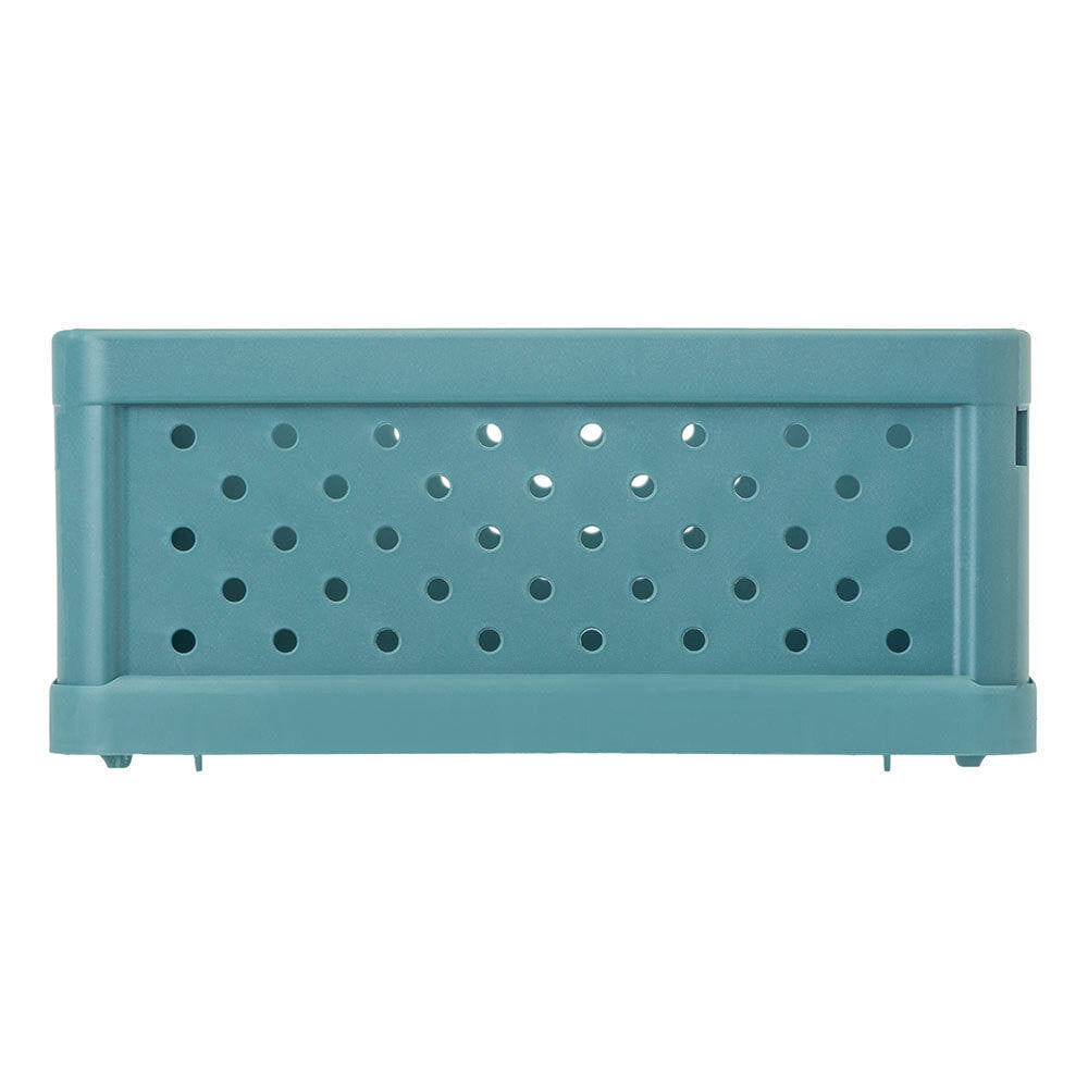 Vigar Compact 3.3L Plastic Foldable Crate Home Basket Storage Tray Stone Blue — image 3