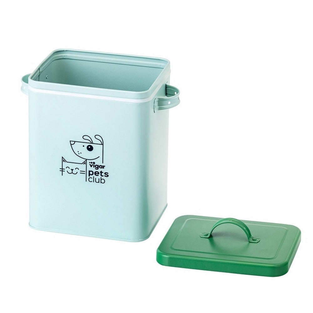 Vigar Pets Club Small 5L Cat/Dog Pet Food Metal Storage Container w/ Lid Green — image 2