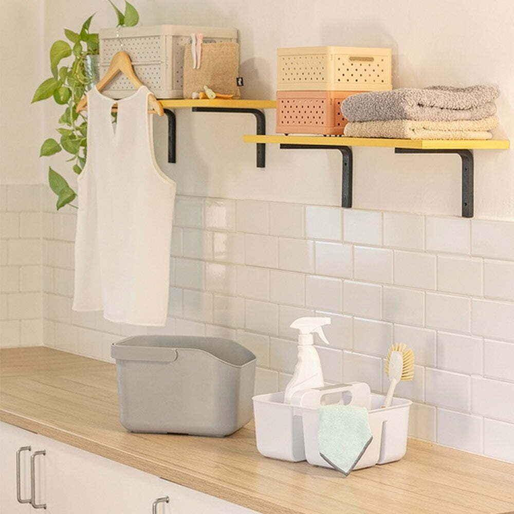 Vigar Rengo 3L Bucket & Caddy Set w/ Carry Handle Storage Home Organiser Grey — image 9