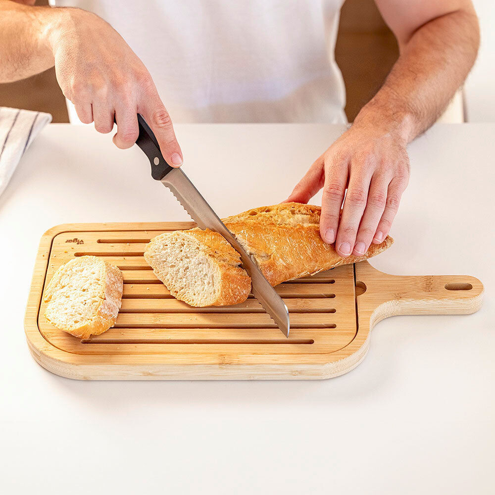 Vigar 40cm Becco Bamboo Serving Bread Board w/ Removable Slotted Top — image 10