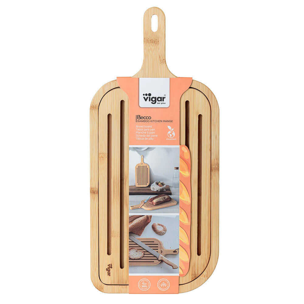 Vigar 40cm Becco Bamboo Serving Bread Board w/ Removable Slotted Top — image 6