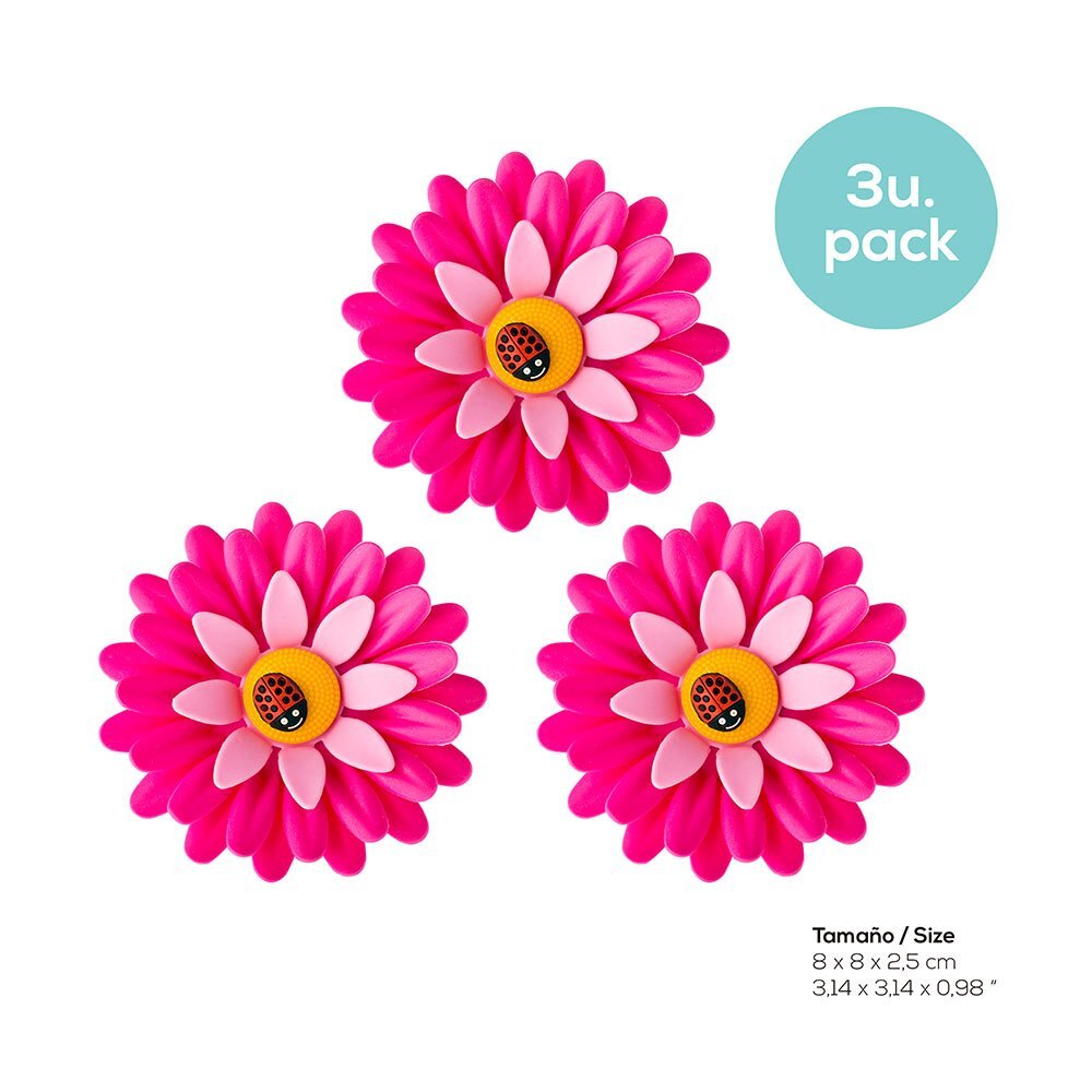 Vigar Flower Power 8cm Fridge/Refrigerator Magnetic Clip Home Decor Pink (3 Pieces) — image 5