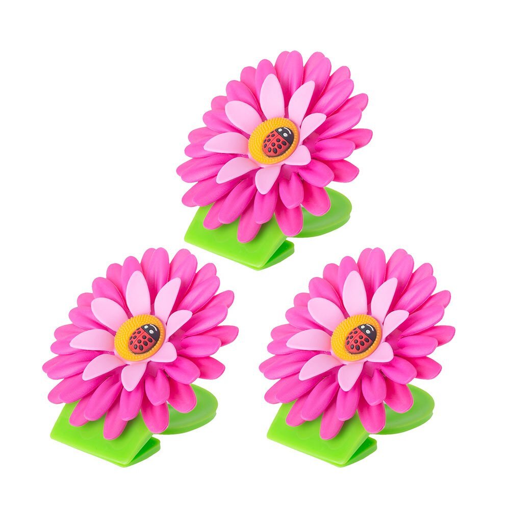 Vigar Flower Power 8cm Fridge/Refrigerator Magnetic Clip Home Decor Pink (3 Pieces)