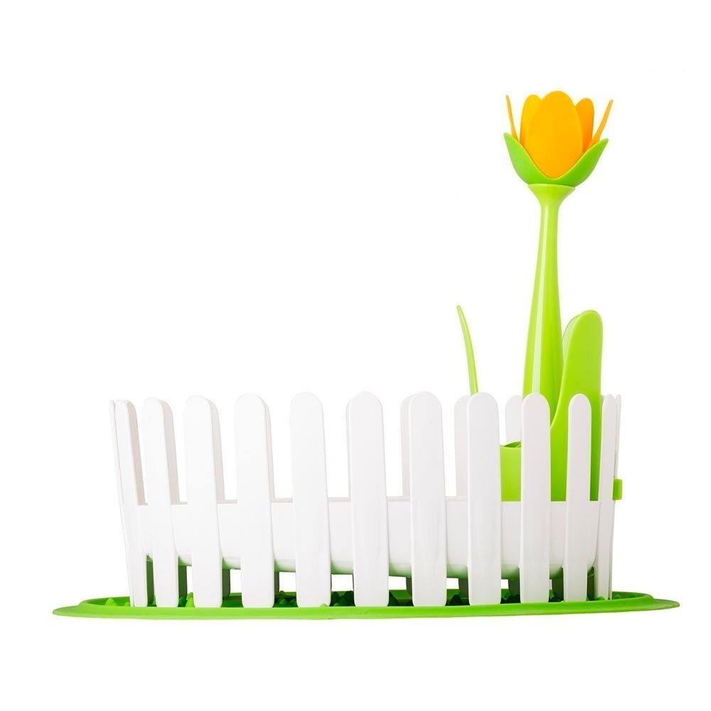 Vigar Flower Power Floral Dish/Cutlery Drainer w/ Silicone Mat Set Storage Rack