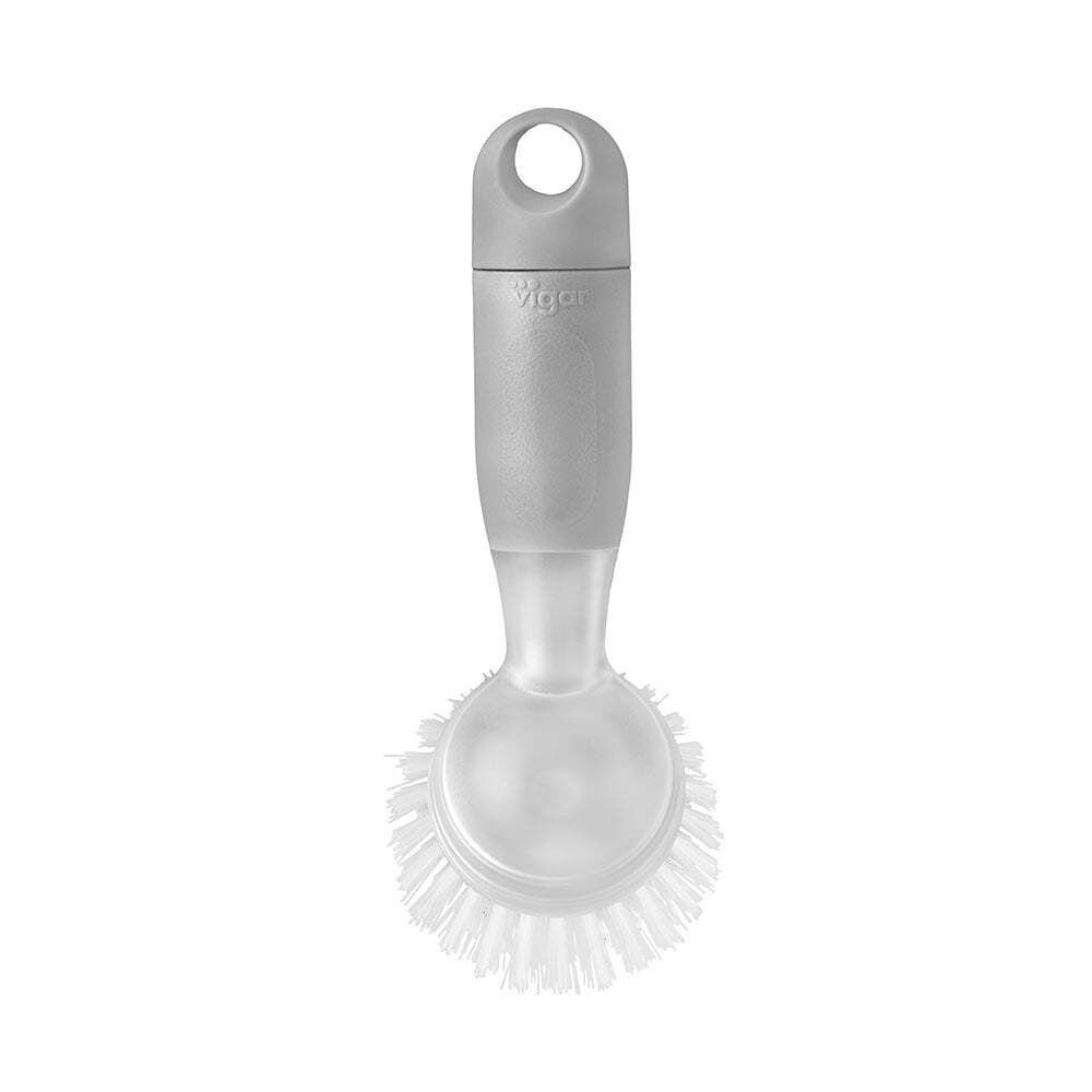 Vigar Rengo Soap Dispensing Dishwashing Brush Pot/Dish Cleaner Scrubber Grey — image 2