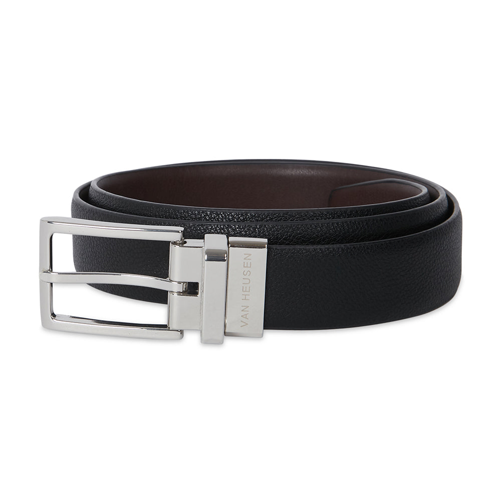 Van Heusen Men's Pin Buckle Reversible Strap Waist Dress Belt Black/Brown — S 46"
